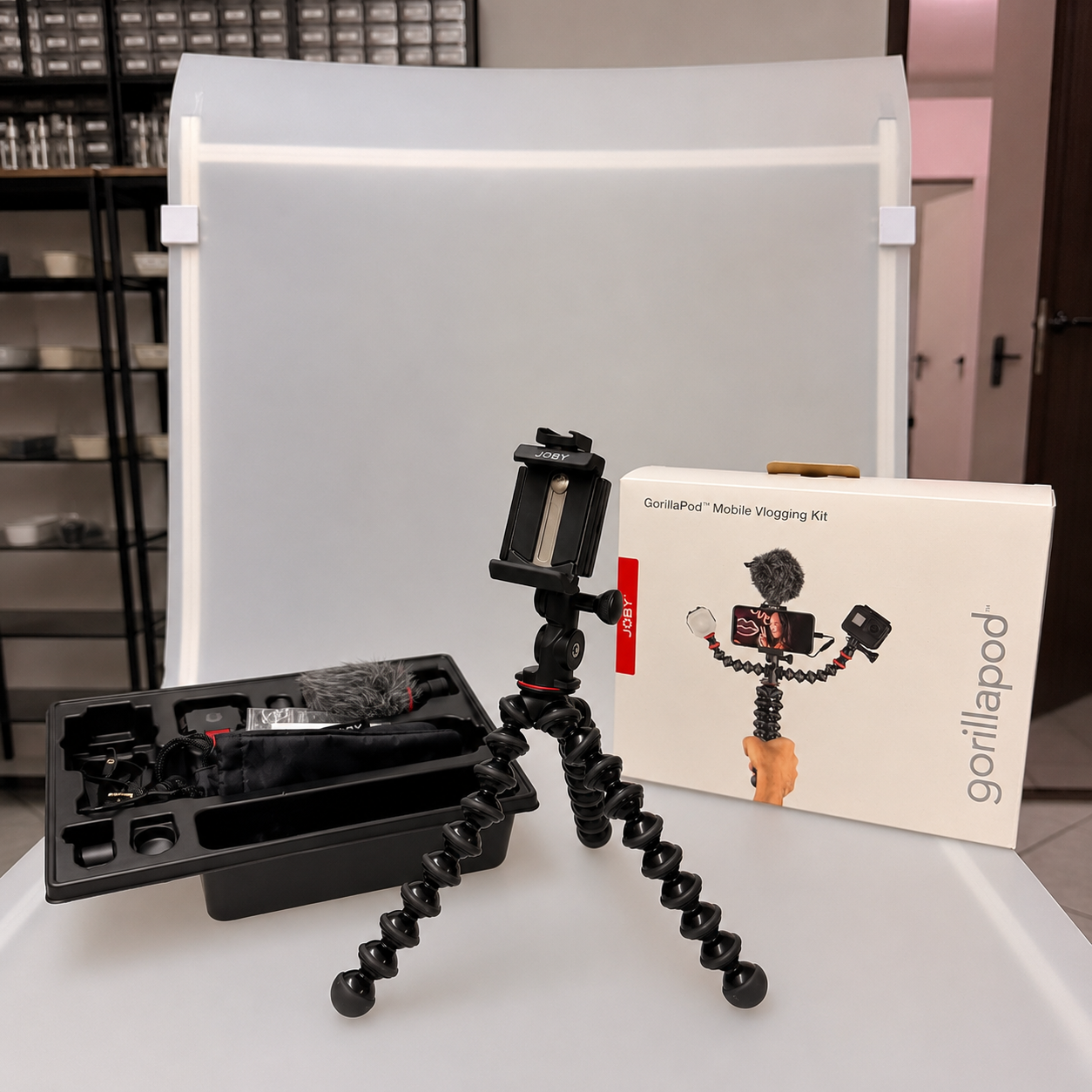 Vlogging Set für Handy mit Stativ, Mikrofon, Licht & Handyhalter